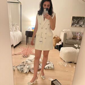 White Zara suit style dress